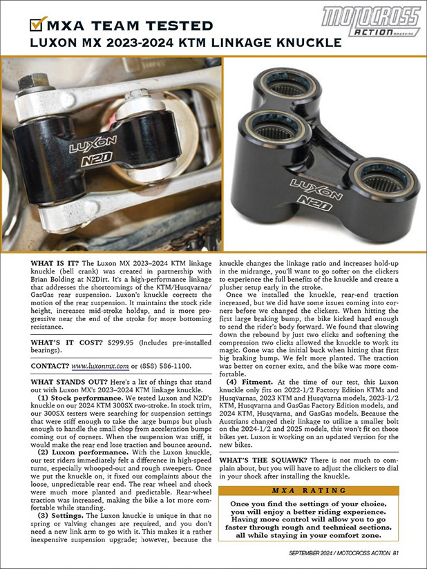 MXA Knuckle Review